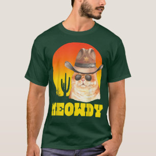 Meowdy Funny Country Music Cute Cat Cowboy Hat Cat T-Shirt