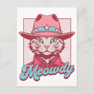 Meowdy - Funny Cowboy Kitty  Postcard