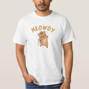 Meowdy Howdy Cat Cowboy With Lasso Cute Cats T-Shirt