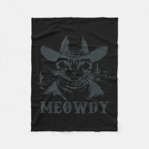 Meowdy - Mashup Between Meow And Howdy - Funny Cat Fleece Blanket