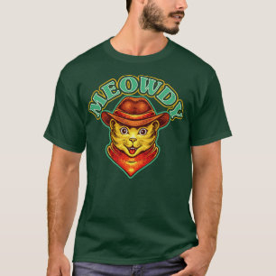 Meowdy Meow Howdy Funny Cat Meme Texas Cowboy T-Shirt