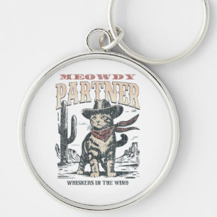 Meowdy Partner Cowboy Cat Key Ring