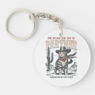 Meowdy Partner Cowboy Cat Key Ring