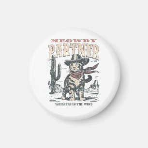 Meowdy Partner Cowboy Cat Magnet