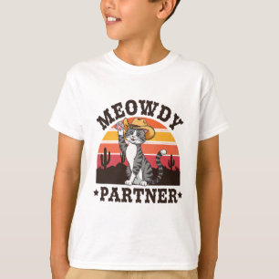 Meowdy Partner Western Funny Cat Meowdy Vintage Me T-Shirt