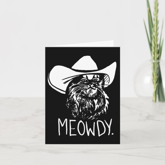 Meowdy Texas Cat Meme  Card (Front)