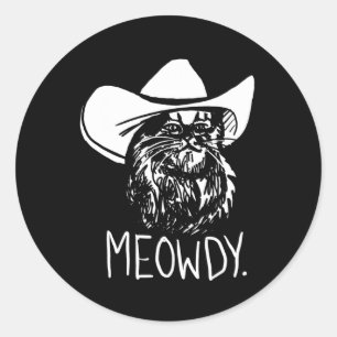 Meowdy Texas Cat Meme  Classic Round Sticker