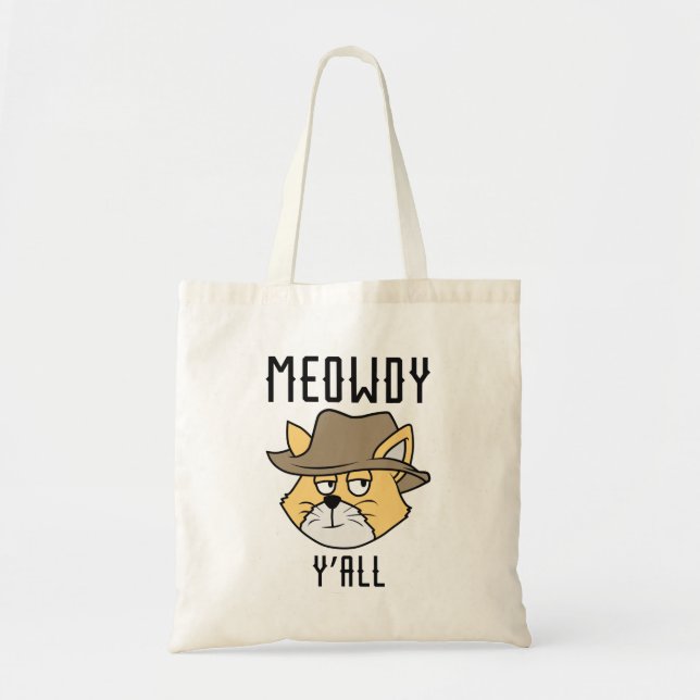 Meowdy Y’all Tote Bag (Front)
