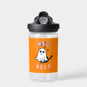 Meoween Ghost Kitten 31 Cat USA October Halloween Water Bottle