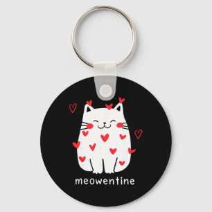 Meowentine Cute Cat Heart Valentine Day Cats Lover Key Ring