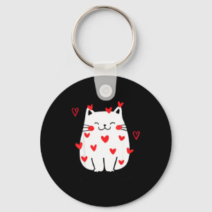 Meowentine Cute Cat Valentines Day Men Women Cat D Key Ring