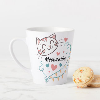 Meowentine Drinkware Design for Cat Lovers Latte Mug