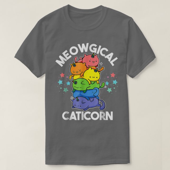 Meowgical Caticorn Funny Unicorn & Cute Kittycorn  T-Shirt (Design Front)