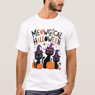 Meowgical Halloween – Cute Witch Cats to Enchant T-Shirt