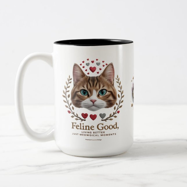 Meowgical Majesty – Feline Good Cat Mug (15 oz) (Left)