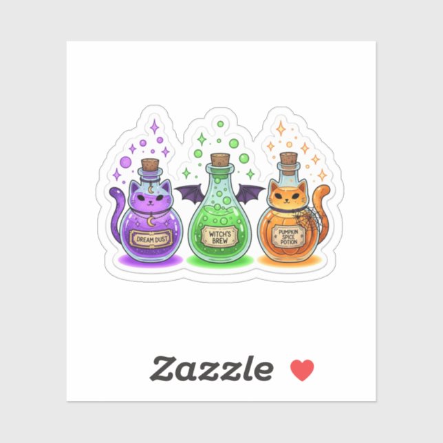 Meowgical Potions – Cute Cat-Shaped Potion Bottles (Sheet)