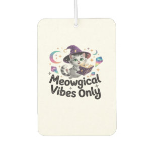 Meowgical Vibes Only, Floating Kawaii Witch Cat Ov Car Air Freshener