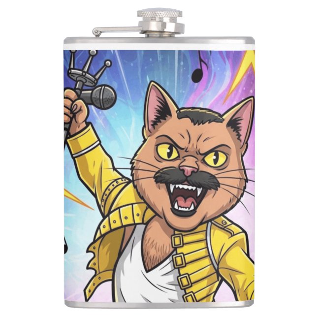 Meowhemian Rhapsody Hip Flask (Front)