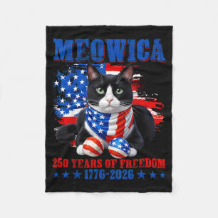 Meowica 250 America Years of Freedom 1776 2026 Fleece Blanket