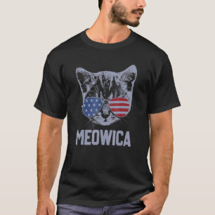 Meowica 4th July Pawtriotic Kitty Merica Cat Us Fl T-Shirt