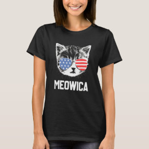 Meowica 4th July Pawtriotic Kitty Merica Cat Us Fl T-Shirt
