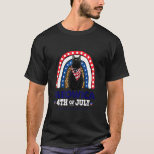Meowica 4th Of July Cat American Flag Patriotic Ca T-Shirt