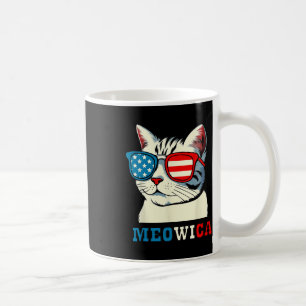 Meowica 4th Of July Cat Sungles American Usa Flag Coffee Mug