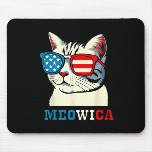 Meowica 4th Of July Cat Sungles American Usa Flag Mouse Mat