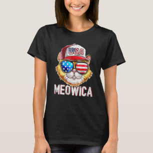 Meowica America Usa Cat 4th Of July Patriotic T-Shirt