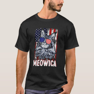 Meowica American Flag Cat Independence Day 4th Of T-Shirt