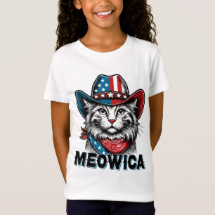 Meowica American Flag Funny 4th Of July Patriotic T-Shirt