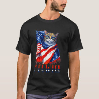 Meowica Cat 4Th July Sunglasses Merica Cat America T-Shirt