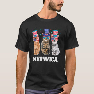 Meowica Cat 4th Of July Kitten Memorial Day T-Shirt