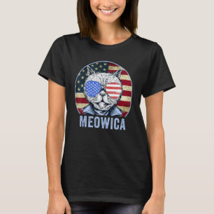Meowica Cat 4th Of July Merica Usa Cats American F T-Shirt