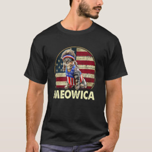 Meowica Cat 4th Of July Merica Usa Cats American T-Shirt