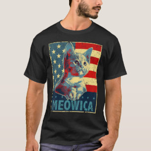 Meowica Cat 4th of July Patriotic American Flag Gi T-Shirt