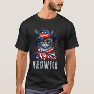 MEOWICA Cat 4th Of July Sunglasses Merica Cat Amer T-Shirt