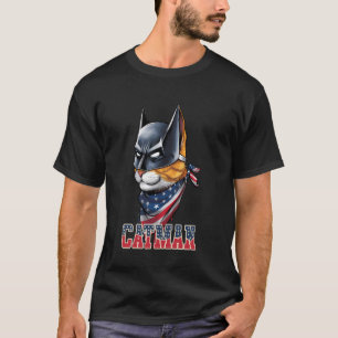 Meowica Cat American Flag Dog Patriotic Pet T-Shirt