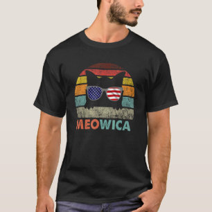 Meowica Cat Fourth 4th Of July Patriotic Usa Ameri T-Shirt