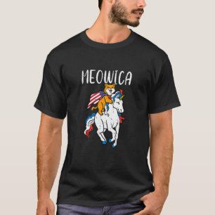 Meowica Cat Unicorn 4th Of July Patriotic Toddler T-Shirt