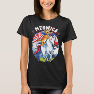 Meowica Cat Unicorn 4th Of July T-Shirt