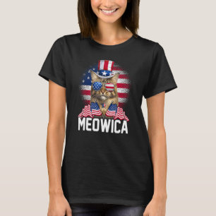 Meowica Cat Usa Flag Sunglasses & Uncle Sam Hat 4t T-Shirt