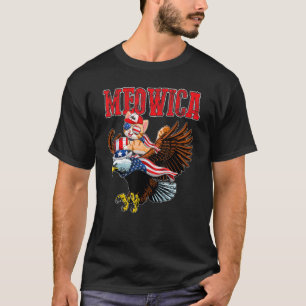 Meowica Cat With Usa Flag Independence Day 4th Of  T-Shirt