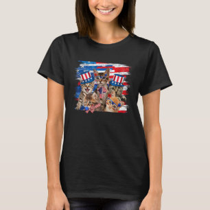 Meowica Fireworks American USA Flag Patriotic 4th T-Shirt