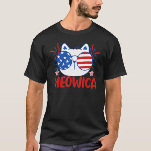 Meowica Independence Day America Usa T-Shirt