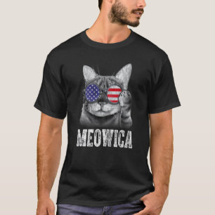 Meowica Merica Cat 4th Of July Men Usa American Fl T-Shirt