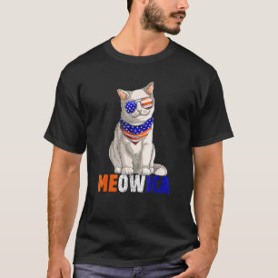 Meowica Merica Usa American Flag Patriotic Cat 4th T-Shirt