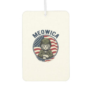 Meowica Patriotic Cat Vintage Engraving Shirt Desi Car Air Freshener