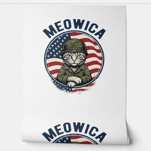 Meowica Patriotic Cat Vintage Engraving Shirt Desi Wallpaper