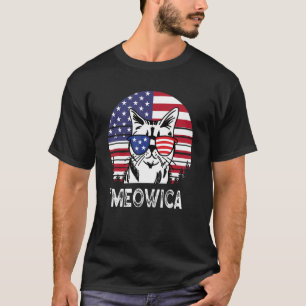 Meowica Patriotic Kitty Cat - Cat Us Flag Proud To T-Shirt